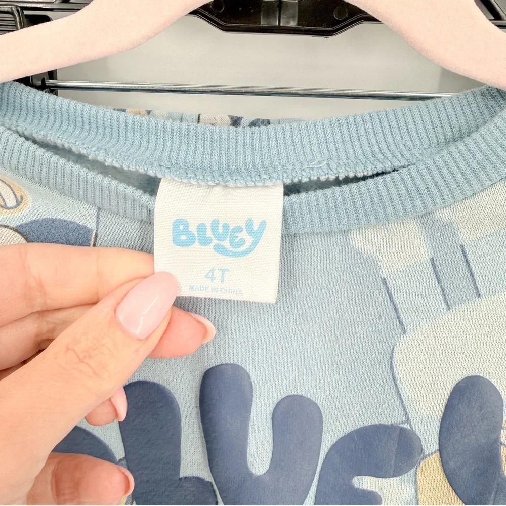 Bluey Kids Set - Light Blue Cartoon Print